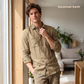 Chemise classique en lin RINO pour homme - Tan