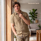 Chemise classique en lin RINO pour homme - Tan