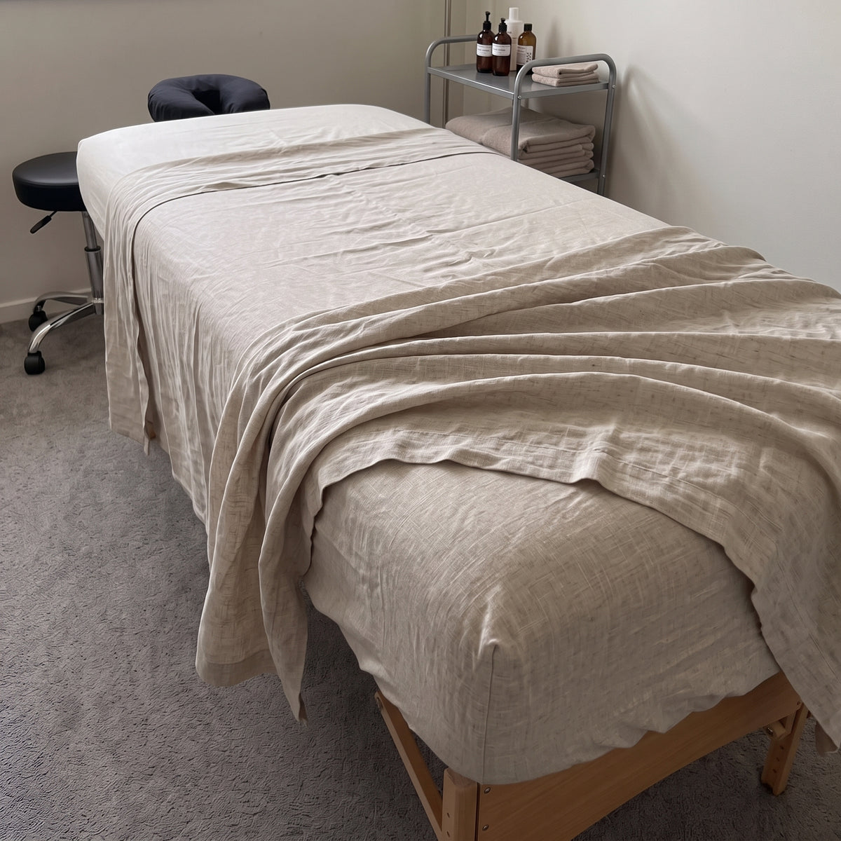 DREAM Linen Massage Table Sheet Set – Fitted & Flat Sheet