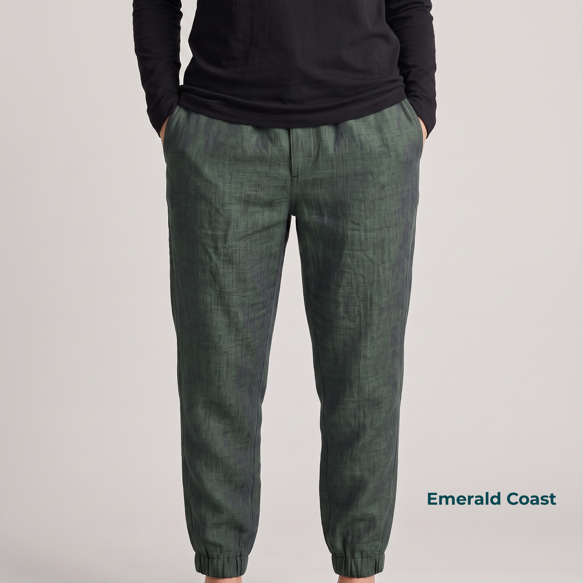 Women's Pure Linen Jogger Pants in Emerald Coast – Arlo by OrganoLinen