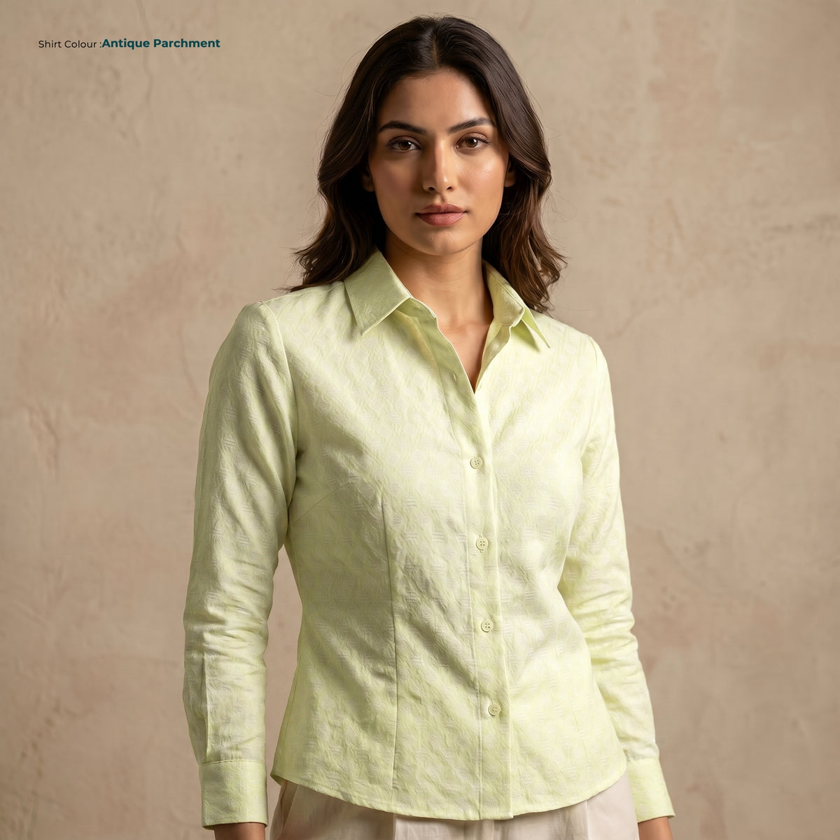 Women's Linen Shirt in Antique Parchment – Sunny by OrganoLinen