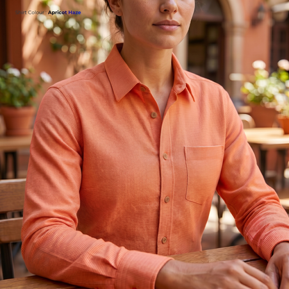 Women's Linen Shirt in Apricot Haze – Ember by OrganoLinen