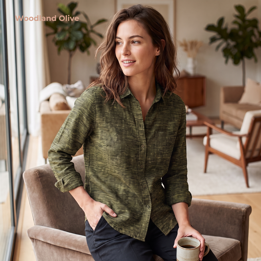 WILLOW-WLS Women's Shirt in Heavy Linen – Long Sleeve