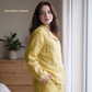 Women's Pure Linen Pajamas Full Sleeve Top & Pants Set in Dandelion Spark – Aria by OrganoLinen