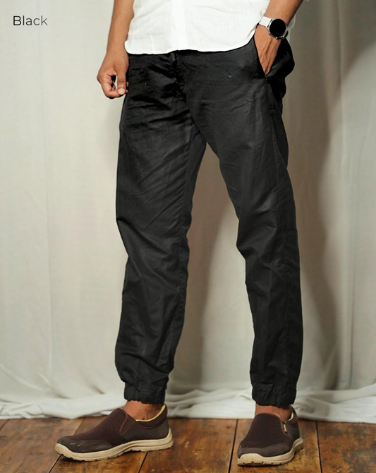 Men's Pure Linen Jogger Pants in Black Motera – Arlo by OrganoLinen