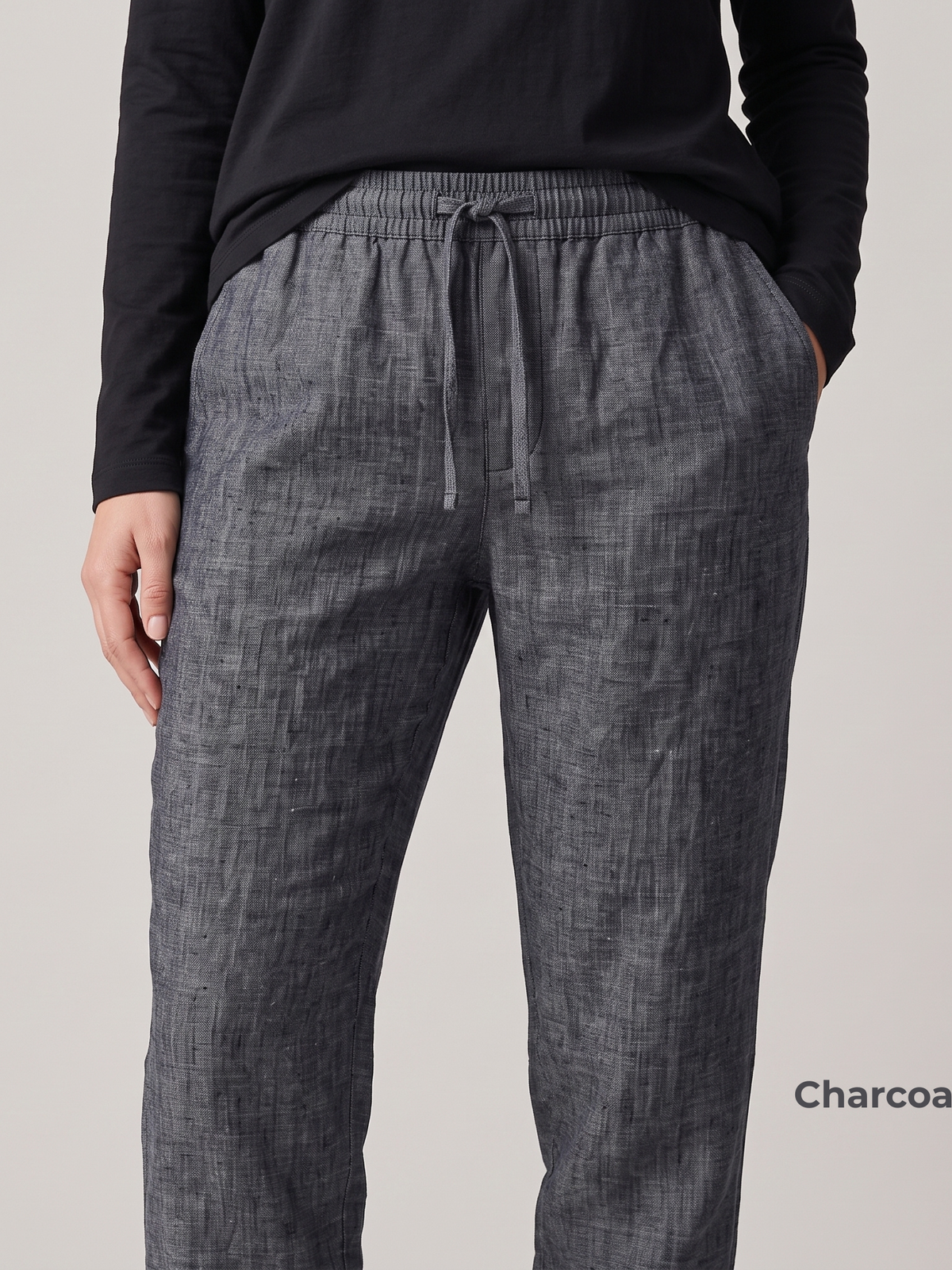 Women's Pure Linen Jogger Pants in Charcoal Bay – Arlo by OrganoLinen
