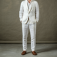 Men’s Unlined Linen Suit in Summer White – Blanc by OrganoLinen