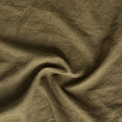 Olive Earth CALM linen fabric swatch