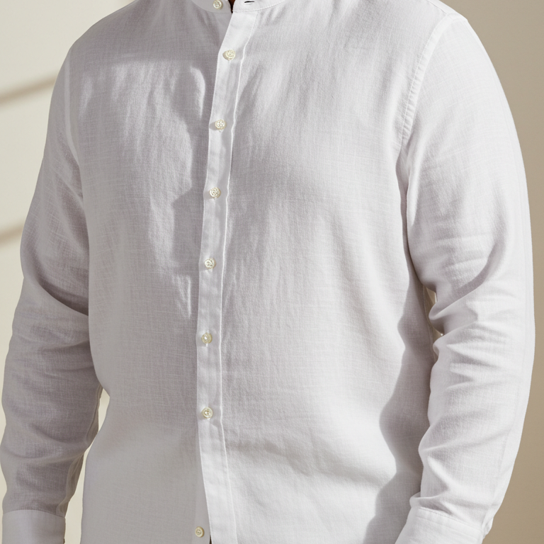 Men's Plus Size White Linen Shirt – Cloud by OrganoLinen