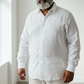 Men's Plus Size White Linen Shirt – Cloud by OrganoLinen
