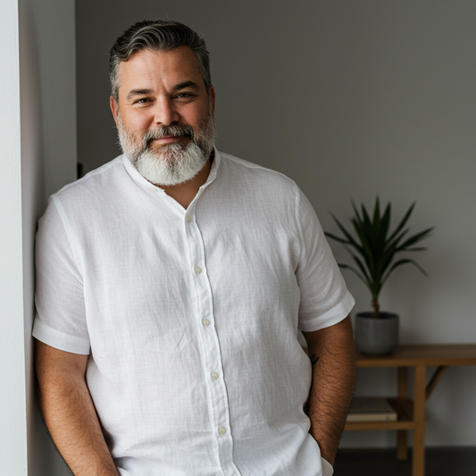 Men's Plus Size White Linen Shirt – Cloud by OrganoLinen