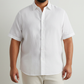 Men's Plus Size White Linen Shirt – Cloud by OrganoLinen