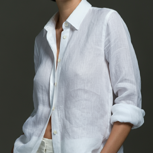 Women's White Linen Shirt – Cloud by OrganoLinen