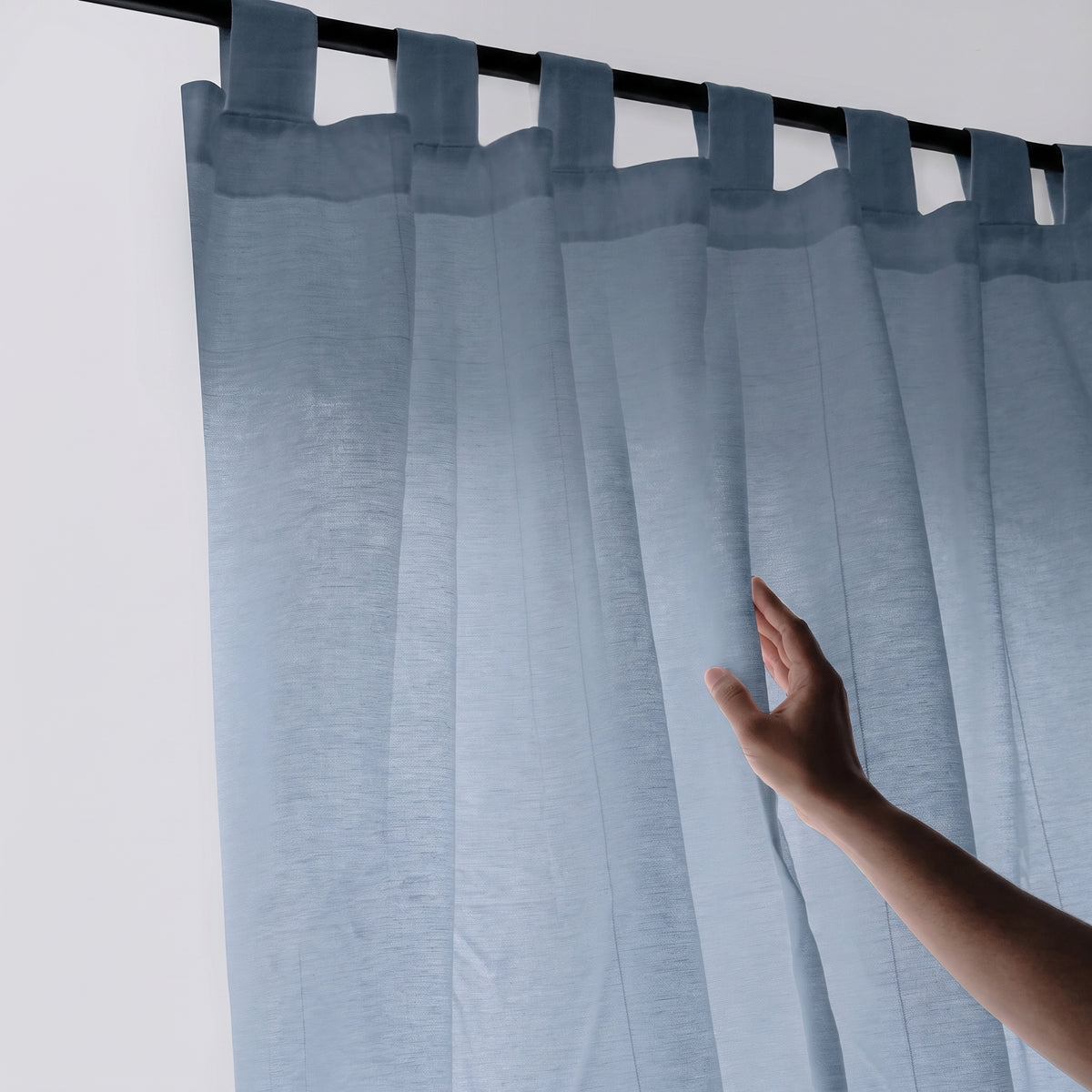 LOOM – Custom Linen Curtain | Full Drop Panel with Loops or Ties