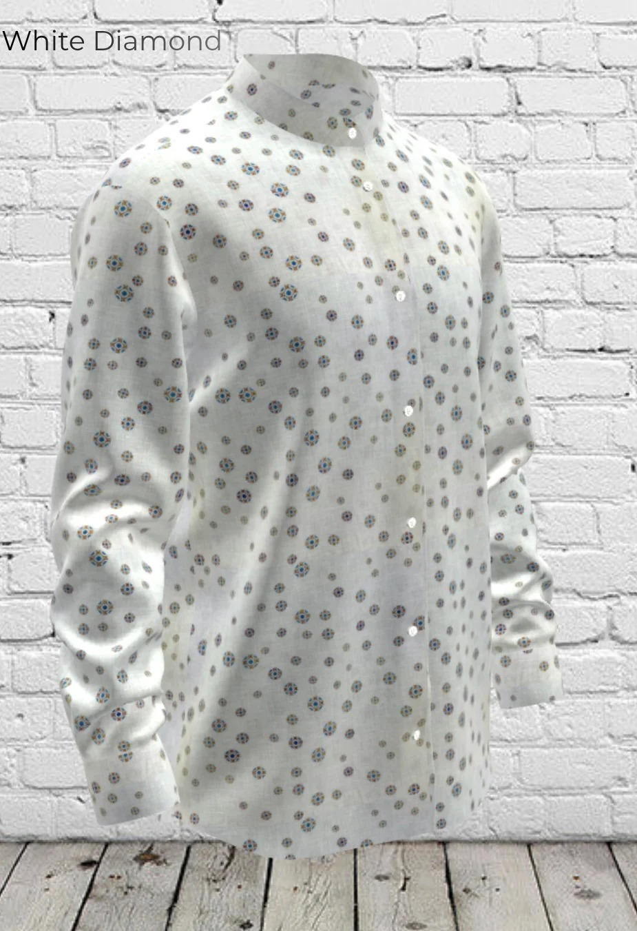 Men's White Printed Linen Shirt – Cloudwisp by OrganoLinen