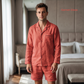 Men’s Pure Linen Pajamas in Garnet Glaze – Cruz by OrganoLinen
