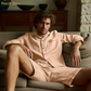 Men’s Pure Linen Pajamas in Peach Glow – Cruz by OrganoLinen