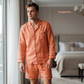 Men’s Pure Linen Pajamas in Tangerine – Cruz by OrganoLinen