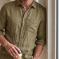 Men's Linen Shirt in Wild Oak – Dune by OrganoLinen