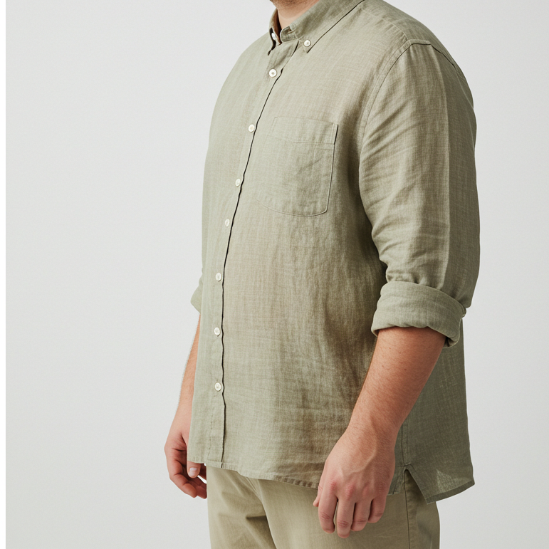 Men's Plus Size Linen Shirt in Amberglow Yellow – Dune by OrganoLinen