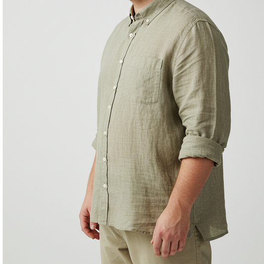 Men's Plus Size Linen Shirt in Amberglow Yellow – Dune by OrganoLinen