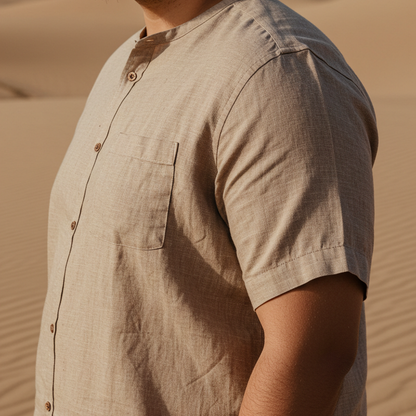 Men's Plus Size Linen Shirt in Amberglow Yellow – Dune by OrganoLinen