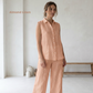 Women's Pure Linen Set in Almond Linen – Elara by OrganoLinen