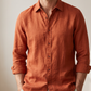 Men's Linen Shirt in Marigold Flame – Ember by OrganoLinen
