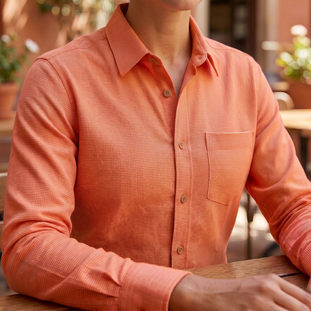Women's Linen Shirt in Apricot Haze – Ember by OrganoLinen