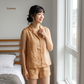 Women's Pure Linen Pajamas Sleeveless Top & Shorts Set in Canary – Faye by OrganoLinen