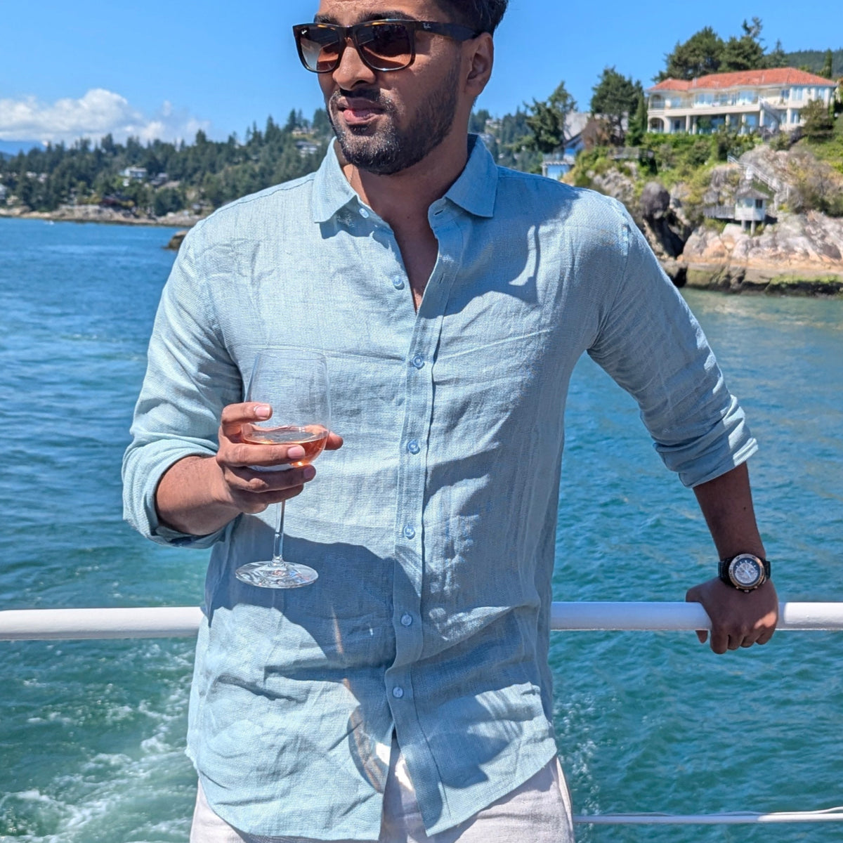 Men's Textured Linen Shirt – Feather by OrganoLinen