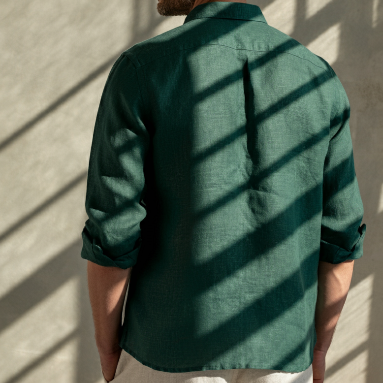 Men's Green Linen Shirt – Forest by OrganoLinen