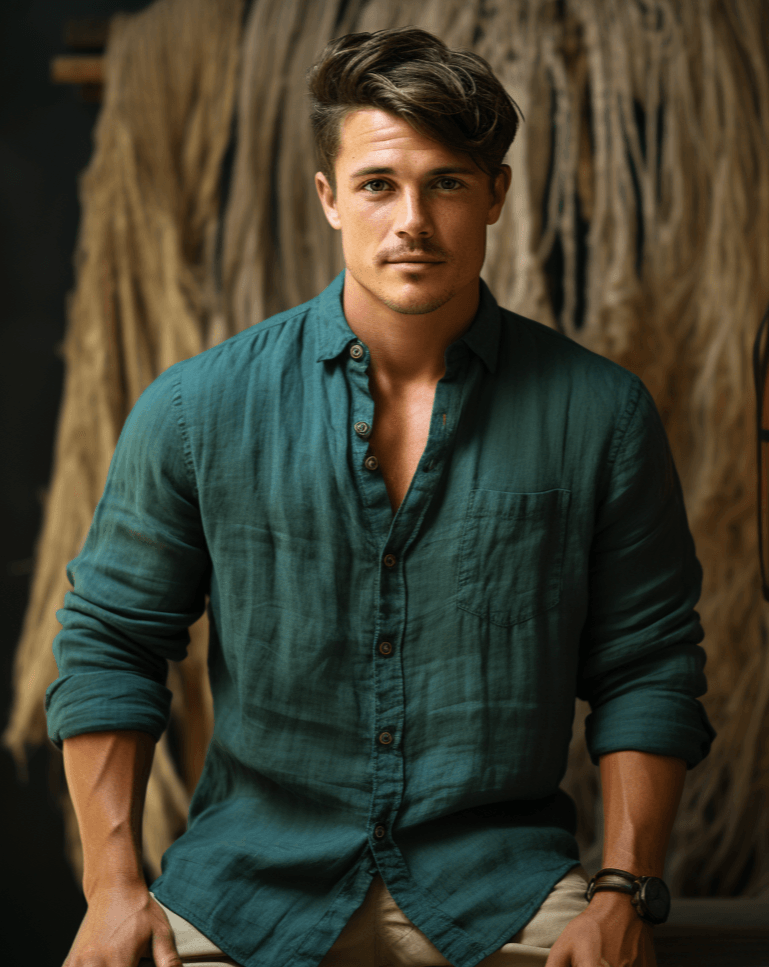 Men's Green Linen Shirt – Forest by OrganoLinen