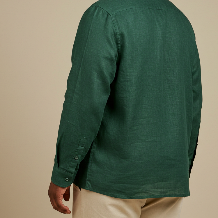 Men's Plus Size Green Linen Shirt – Forest by OrganoLinen