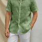 Men's Printed Linen Shirt in Sage Sketch – Forestwind by OrganoLinen