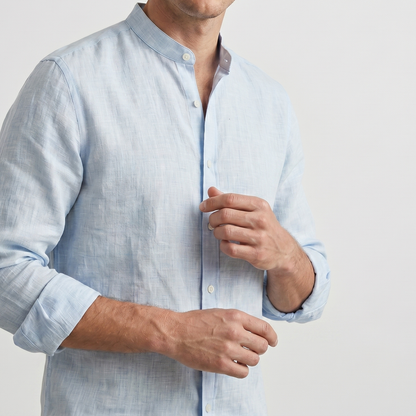 Men's Linen Shirt in Glacier Air – Harbor by OrganoLinen
