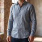Men's Linen Shirt in Graphite Tide – Harbor by OrganoLinen