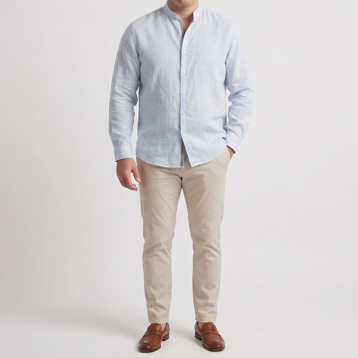 Men's Linen Shirt in Glacier Air – Harbor by OrganoLinen