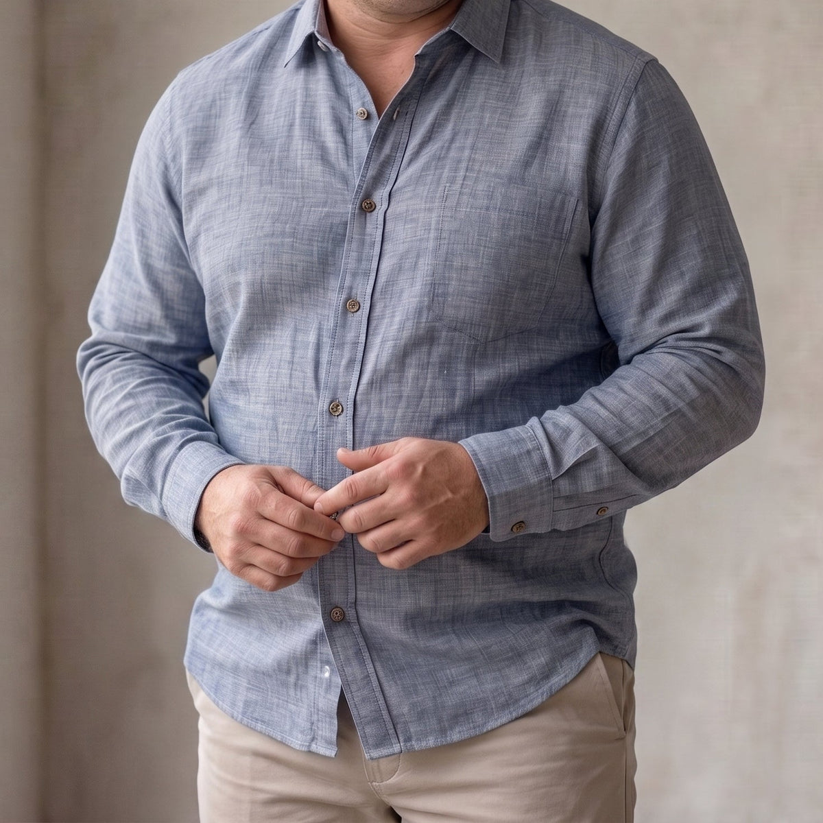 Men's Linen Shirt in Harbor Blue – Harbor by OrganoLinen