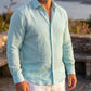 Men's Linen Shirt in Seafoam Veil – Harbor by OrganoLinen