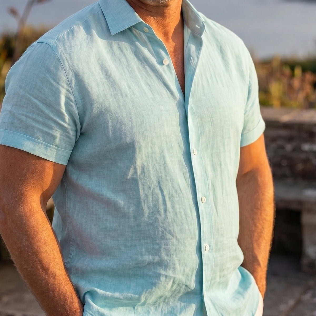 Men's Blue Linen Shirt – Harbor by OrganoLinen