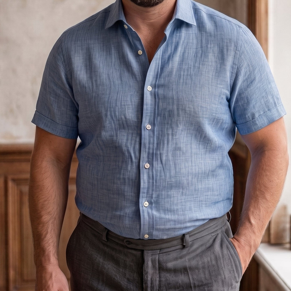 Men's Blue Linen Shirt – Harbor by OrganoLinen
