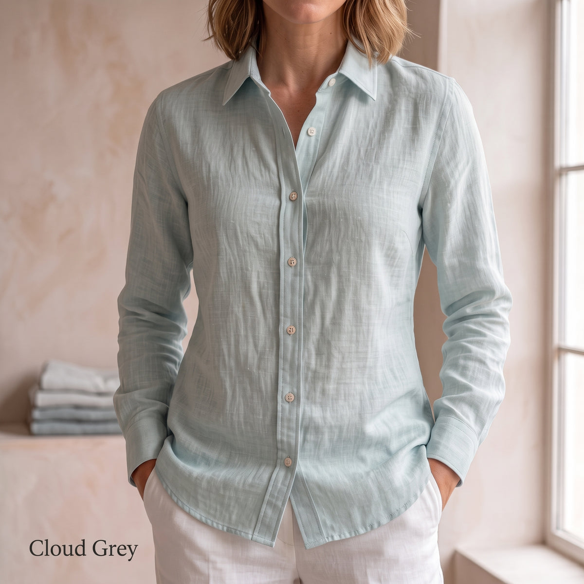 Women's Blue Linen Shirt – Harbor by OrganoLinen
