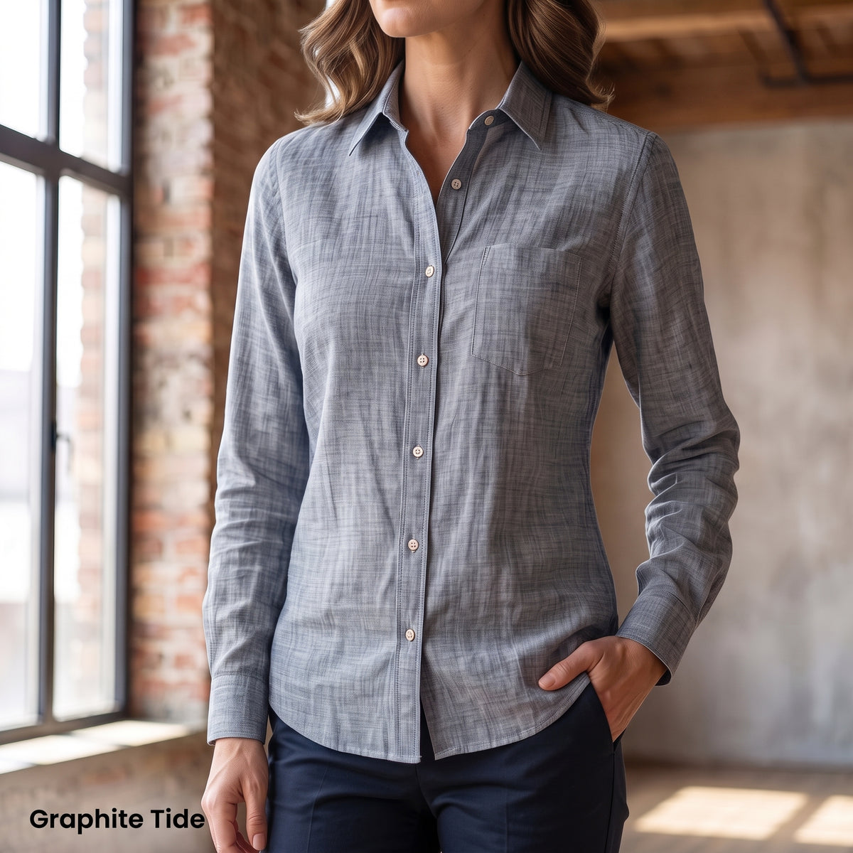 Women's Blue Linen Shirt – Harbor by OrganoLinen