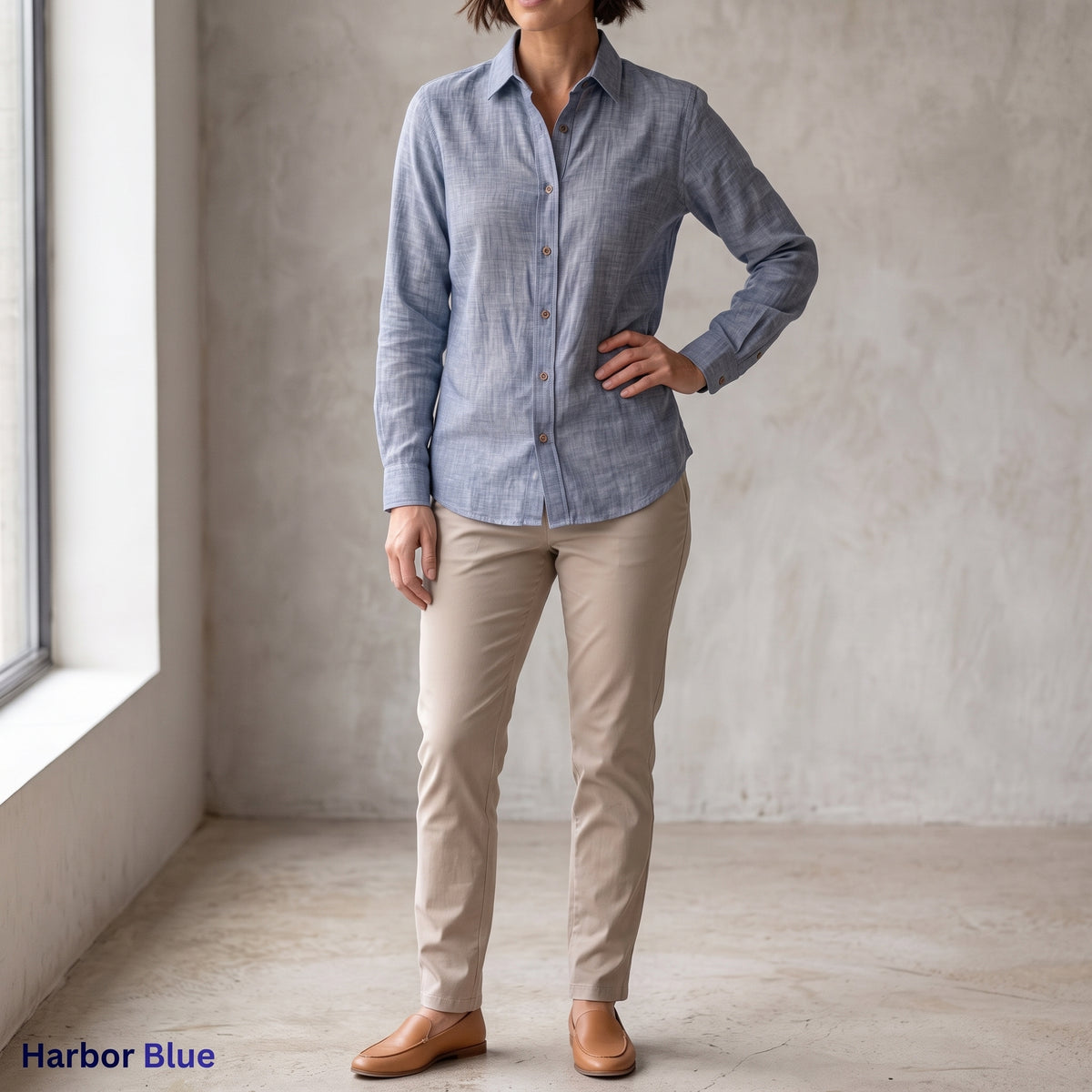 Women's Blue Linen Shirt – Harbor by OrganoLinen
