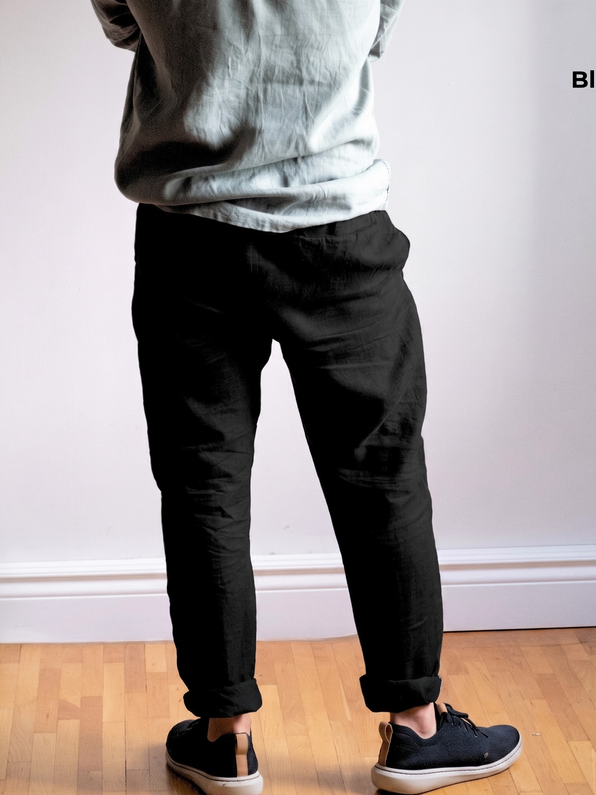 Men's Pure Linen Pants in Black Motera – Echo by OrganoLinen
