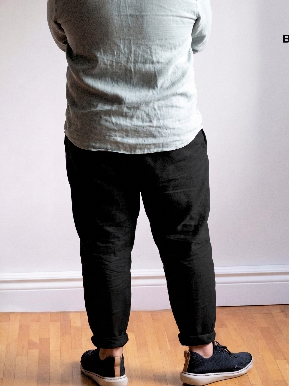 Men's Plus Size Pure Linen Pants in Black Motera – Hugo by OrganoLinen
