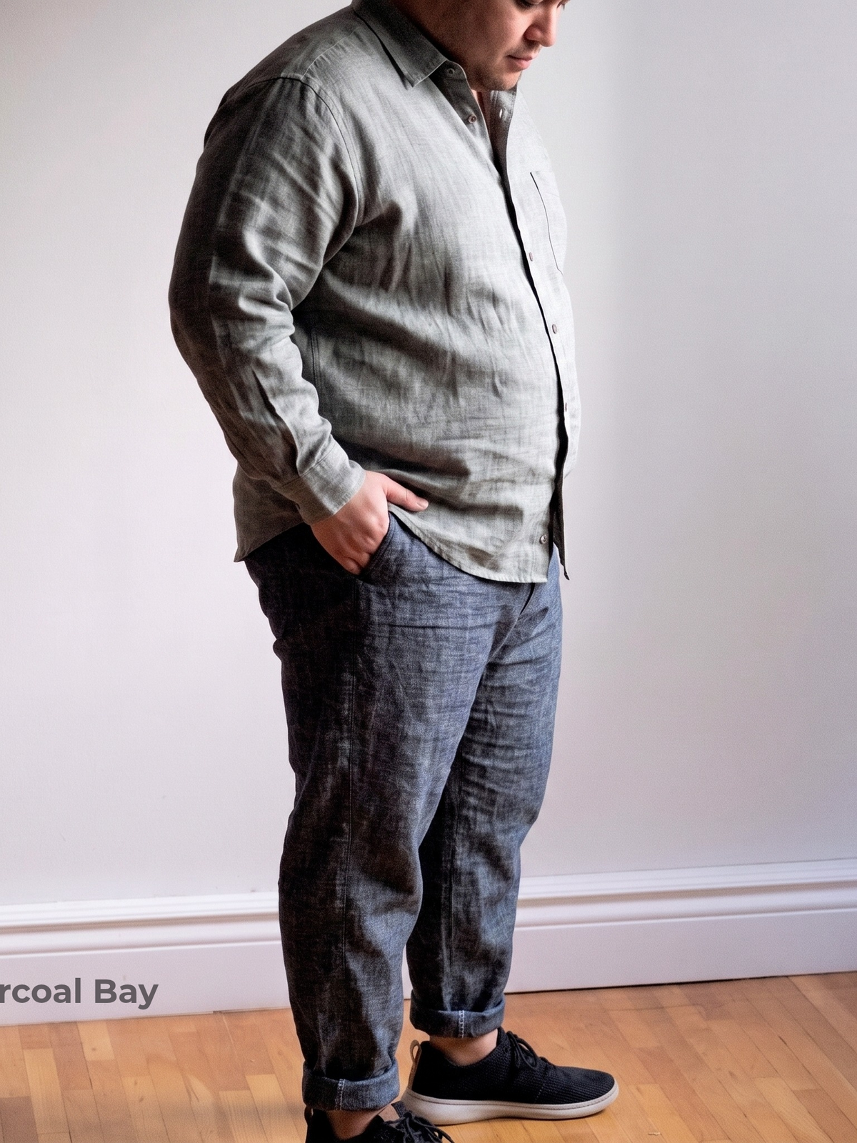 Men's Plus Size Pure Linen Pants in Charcoal Bay – Hugo by OrganoLinen