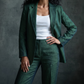 Women’s Unlined Linen Suit in Emerald Coast – Jasper by OrganoLinen