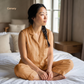 Women's Pure Linen Pajamas Sleeveless Top & Pants Set in Canary – Kaia by OrganoLinen